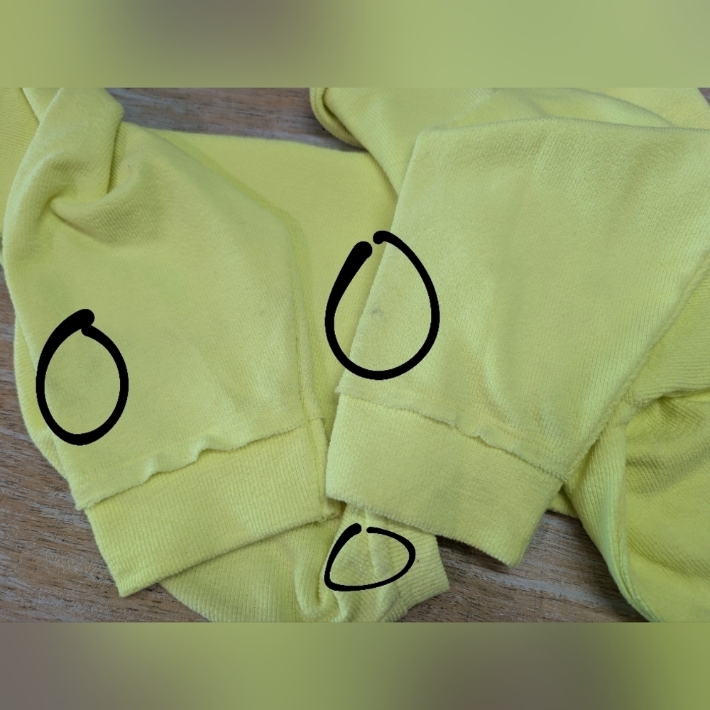 NWT Hot Topic Neon Yellow Yin-Yang Crop Sweatshirt Long Sleeve Sz M Lightweight - Picture 8 of 8